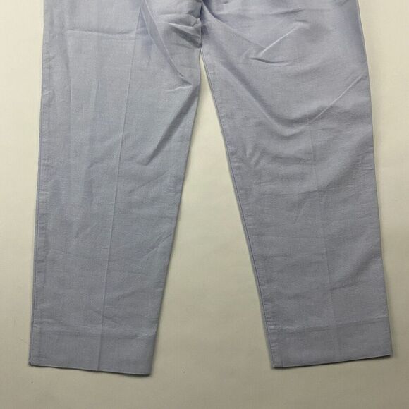 J. Crew Factory Skimmer Pant Cropped Blue 100% Cotton Oxford Size 8 - Picture 11 of 11